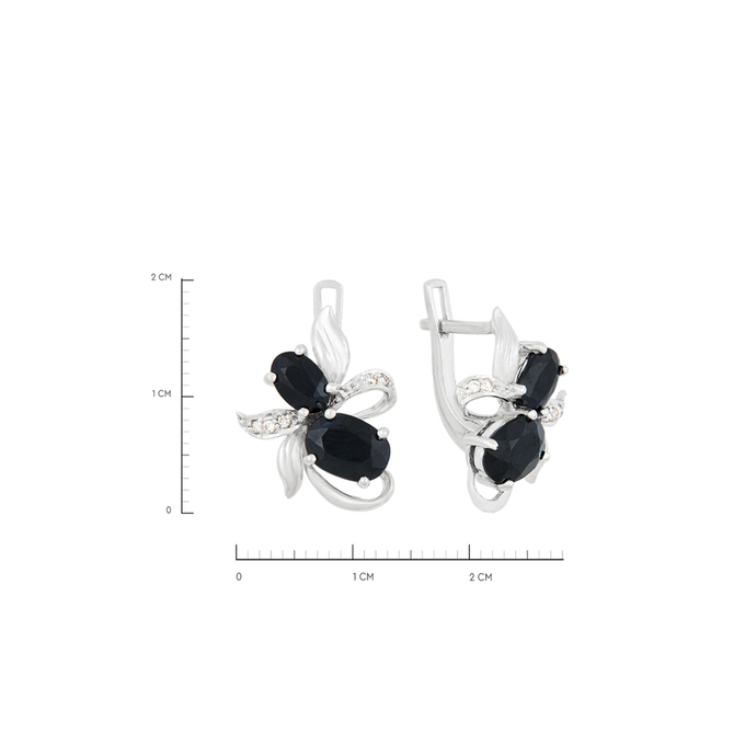 Серьги из золота 585 пробы c бриллиантами и корундами, Л 3504 3755 за 57800