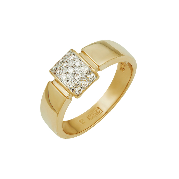 Кольцо из золота 750 пробы c бриллиантами