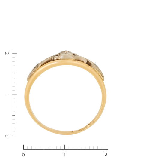 Кольцо из комбинированного золота 750 пробы c 3 бриллиантами, Л30134977 за 24720