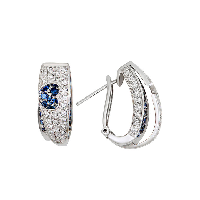 Серьги из золота 750 пробы c бриллиантами и сапфирами, Л 2413 7548 за 172320