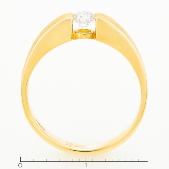 Кольцо из желтого золота 585 пробы c 1 бриллиантом, Л75002085 за 37000