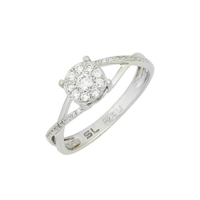 Кольцо из золота 585 пробы c бриллиантами