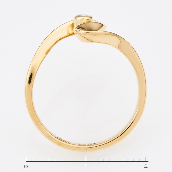 Кольцо из желтого золота 750 пробы c 1 бриллиантом, Л06134425 за 17750