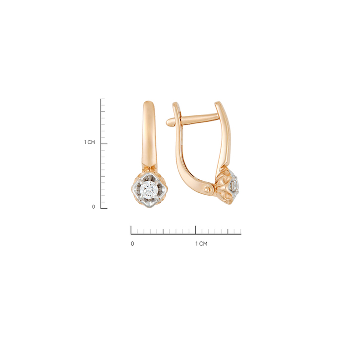 Серьги из золота 585 пробы c бриллиантами, Л 5703 4840 за 30320