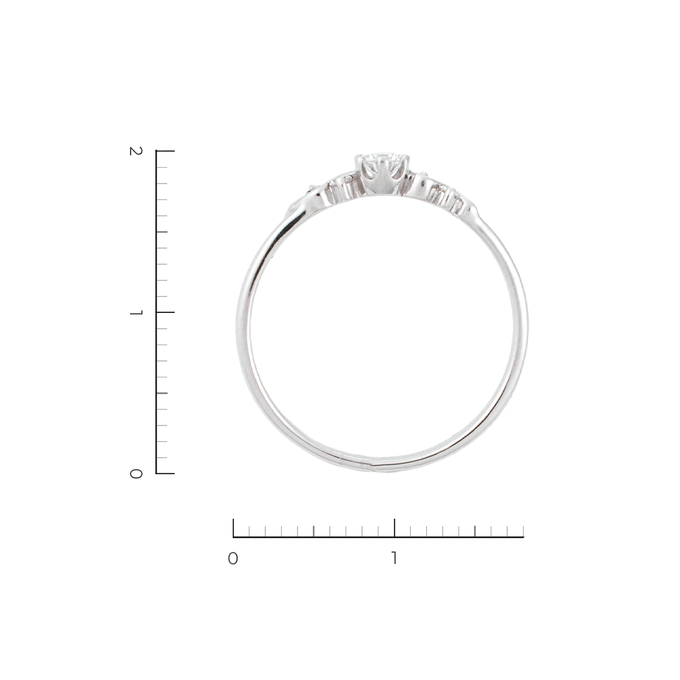Кольцо из белого золота 585 пробы c 5 бриллиантами, Л 2809 4825 за 20650