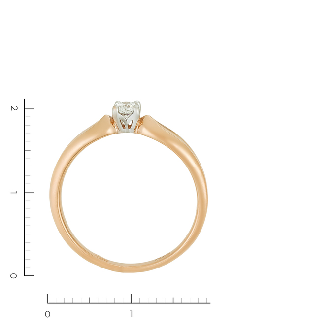 Кольцо из красного золота 585 пробы c 1 бриллиантом, Л 2809 3296 за 23450
