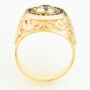 Кольцо из комбинированного золота 585 пробы c 1 бриллиантом и 21 сапфирами Л61013723 фото 3