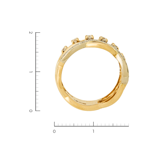 Кольцо из комбинированного золота 585 пробы c 28 бриллиантами, Л18111549 за 35700