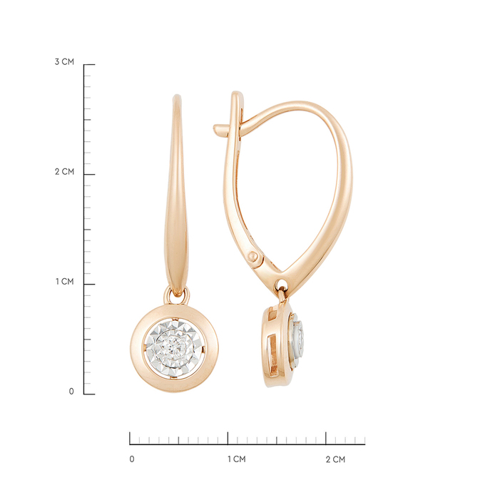 Серьги из золота 585 пробы c бриллиантами, К 0000 3246 за 39000