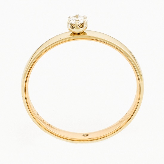 Кольцо из комбинированного золота 585 пробы c 2 бриллиантами, Л29120238 за 5215
