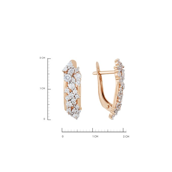 Серьги из золота 585 пробы c 46 фианитами, Л 2912 8810 за 25200