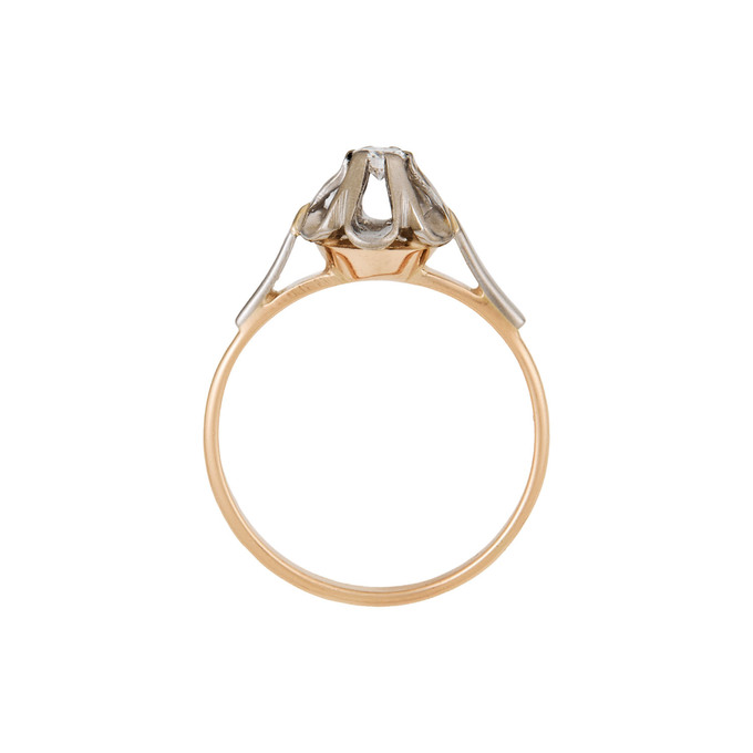 Кольцо из золота 583 пробы c бриллиантом, Л 3706 3496 за 38000