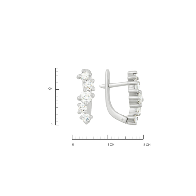 Серьги из золота 750 пробы c бриллиантами, Л 6602 5342 за 129000