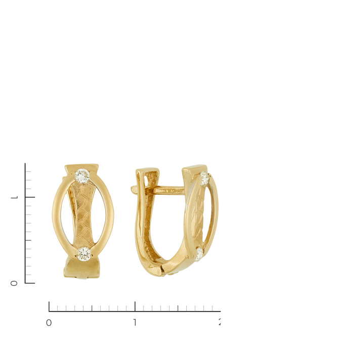 Серьги из золота 585 пробы c бриллиантами, Л 2809 4035 за 37900