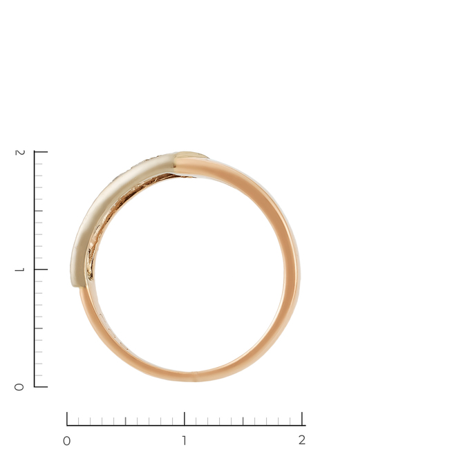 Кольцо из комбинированного золота 585 пробы c 3 бриллиантами, Л 2809 4076 за 25130
