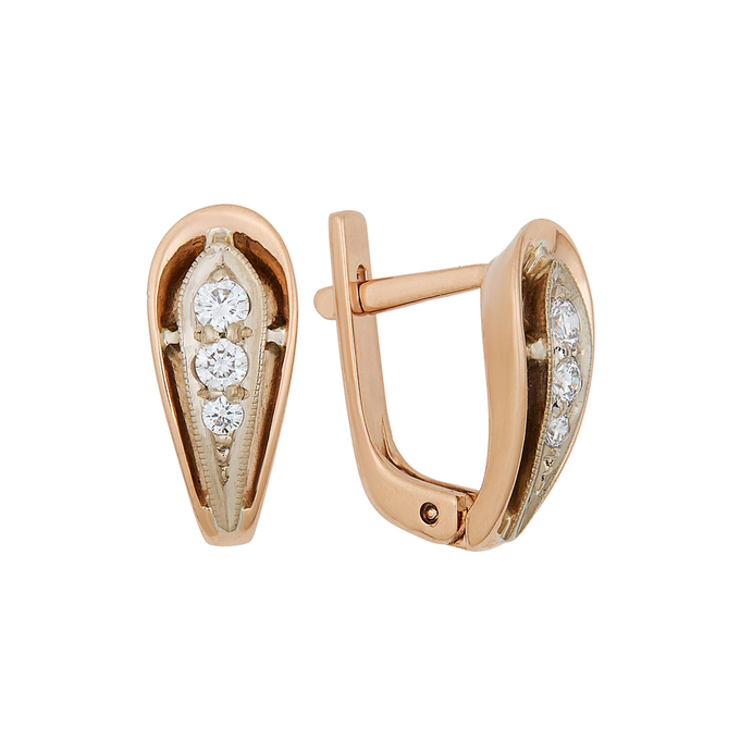 Серьги из золота 585 пробы c бриллиантами