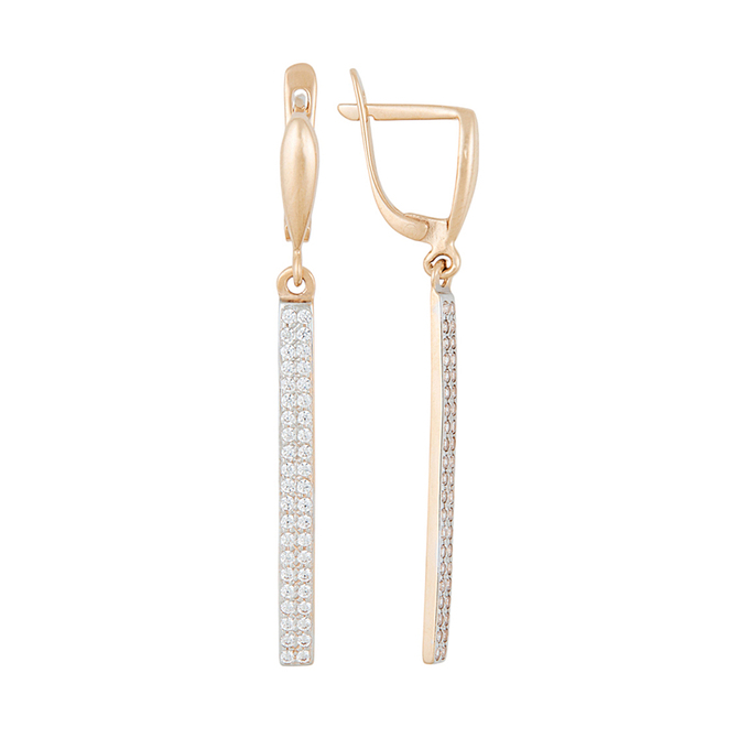 Серьги из золота 585 пробы c фианитами