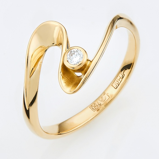 Кольцо из желтого золота 750 пробы c 1 бриллиантом, Л06134425 за 17750