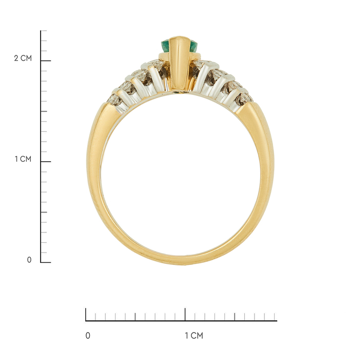 Кольцо из золота 750 пробы c изумрудом и бриллиантами, Л 4305 2837 за 75000