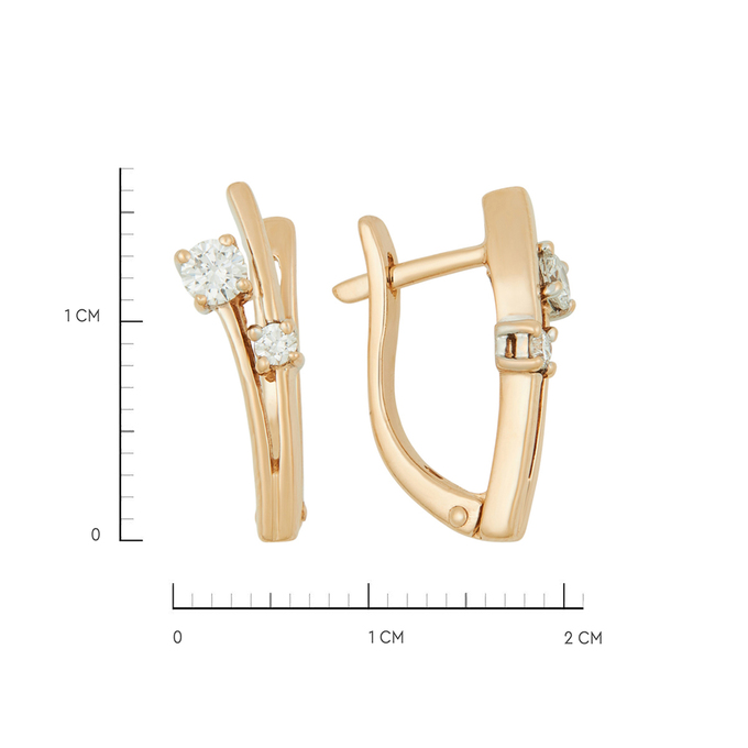 Серьги из золота 585 пробы c бриллиантами, Ц О007 1014 за 60320