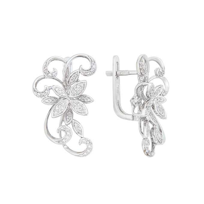 Серьги из золота 585 пробы c бриллиантами