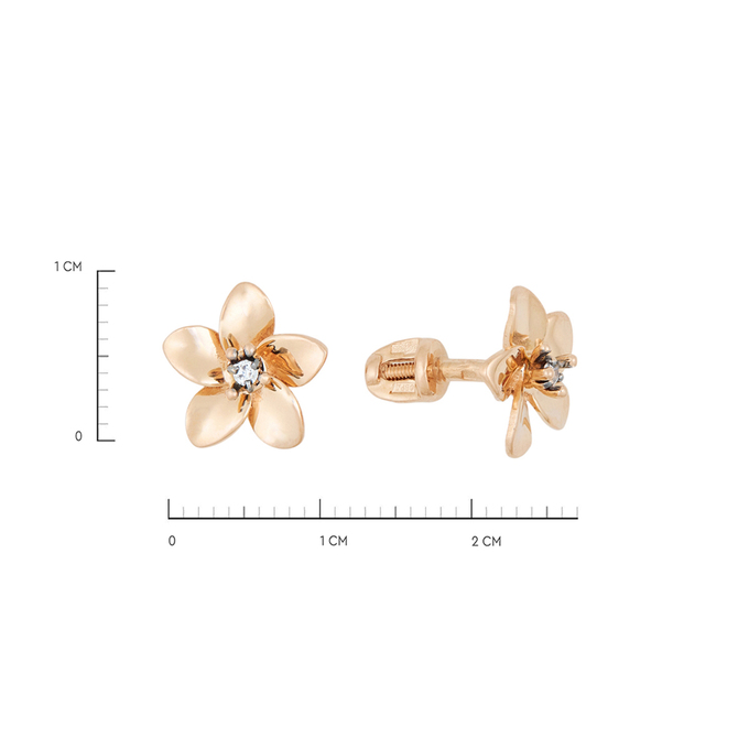 Серьги из золота 585 пробы c фианитами, Л 5206 9592 за 14000