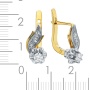 Серьги из комбинированного золота 750 пробы c 2 бриллиантами и 6 упр. огр. бриллиантами 092977 фото 2