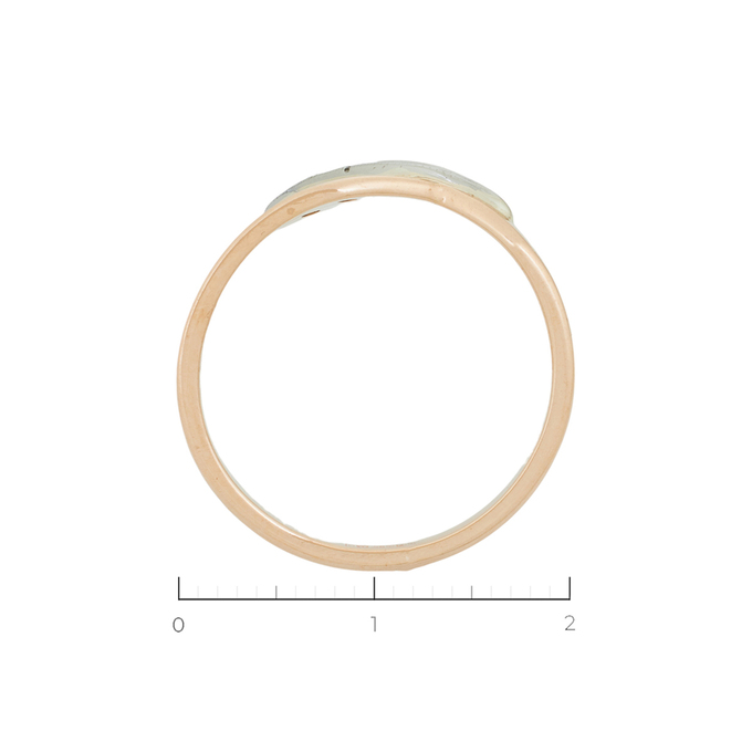 Кольцо из золота 585 пробы c 2 бриллиантами