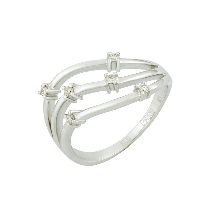 Кольцо из золота 585 пробы c бриллиантами