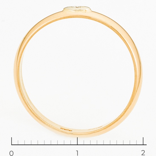 Кольцо из комбинированного золота 585 пробы c 1 бриллиантом, Л39099410 за 11700