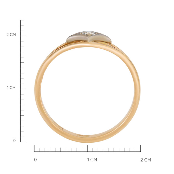Кольцо из золота 583 пробы c бриллиантом, Л 1613 2305 за 38300