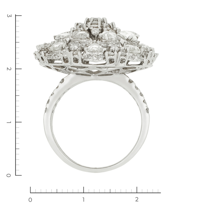 Кольцо из белого золота 750 пробы c 145 бриллиантами, Л 2809 4453 за 379000