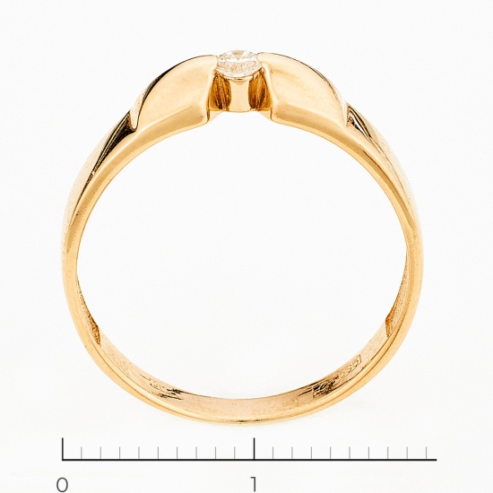 Кольцо из красного золота 585 пробы c 1 бриллиантом, Л61020240 за 10750