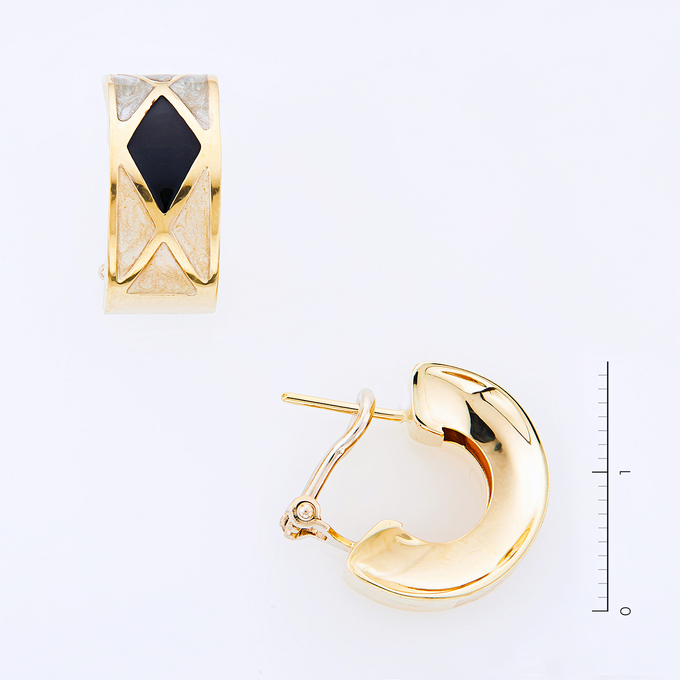 Серьги из золота 585 пробы c эмалями
