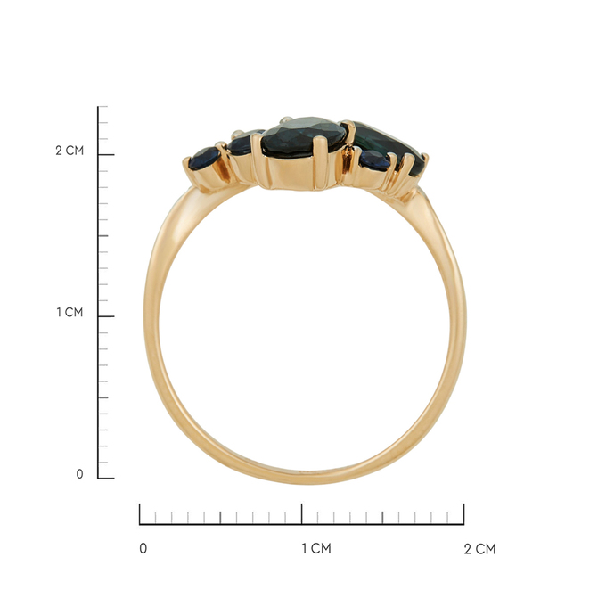 Кольцо из золота 585 пробы c сапфирами и бриллиантами, Л 4508 2319 за 67200
