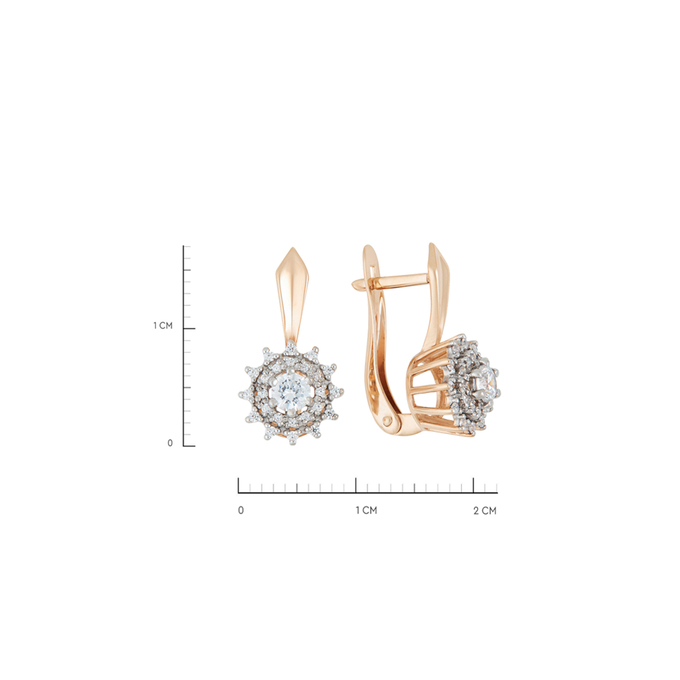 Серьги из золота 585 пробы c 50 фианитами, Л 7502 2281 за 25920