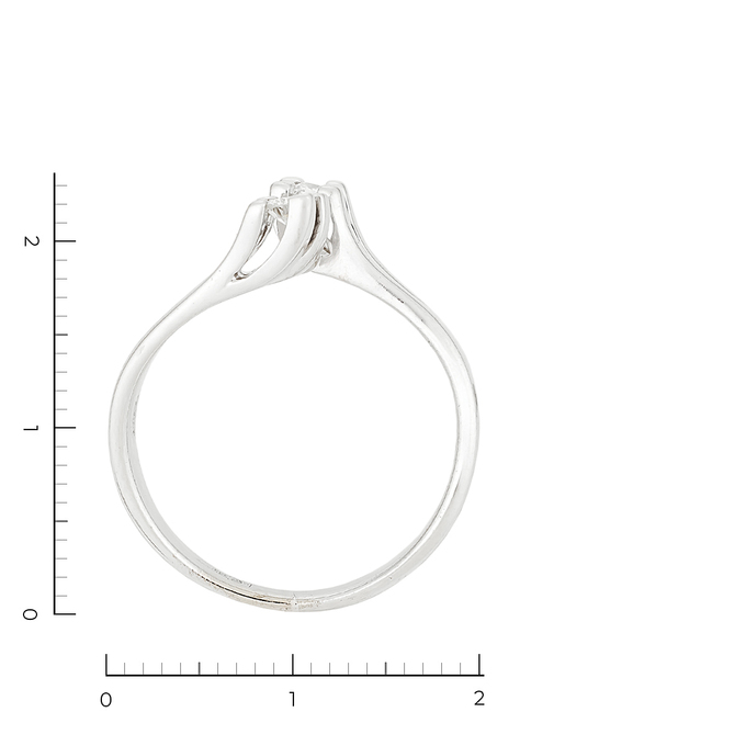 Кольцо из белого золота 585 пробы c 2 бриллиантами, Л 2810 0602 за 38800