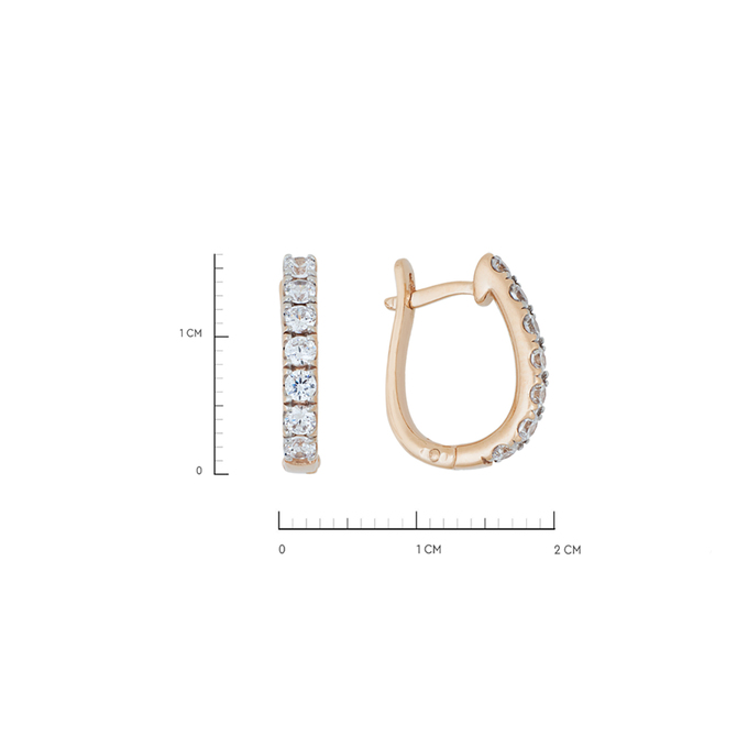 Серьги из золота 585 пробы c фианитами