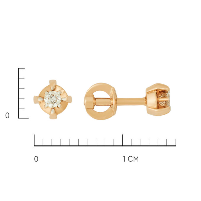 Серьги из золота 585 пробы c бриллиантами, Л 2010 8857 за 21600