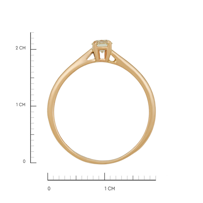 Кольцо из золота 585 пробы c бриллиантом, Л 6602 6599 за 18830