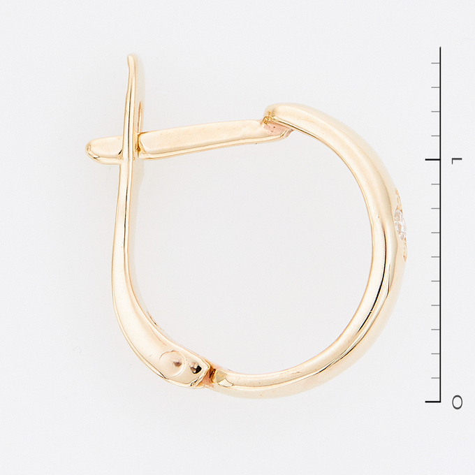 Серьги из золота 585 пробы c 2 бриллиантами