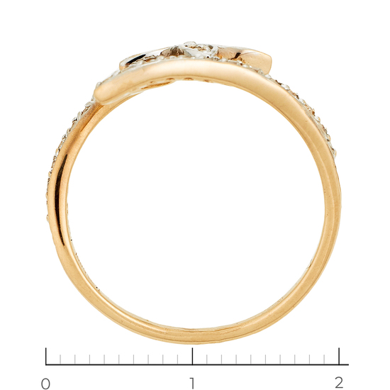 Кольцо из красного золота 585 пробы c фианитами, Л61022116 за 11040