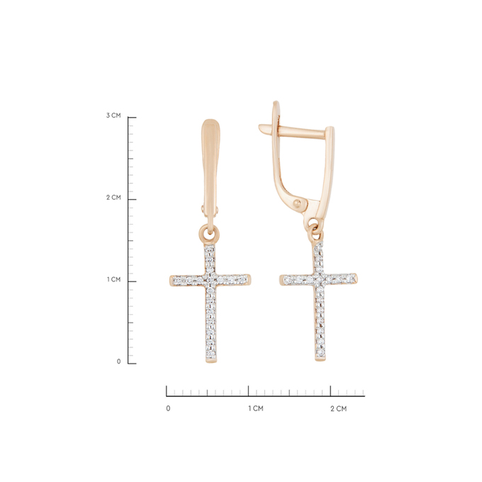 Серьги из золота 585 пробы c фианитами, К 0000 3396 за 18800