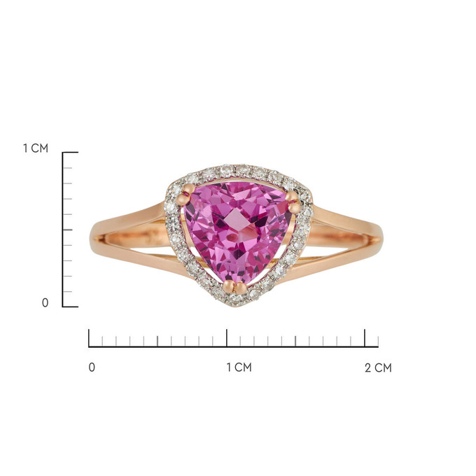 Кольцо из золота 585 пробы с бриллиантами и корундом, Л 3015 1870 за 27600