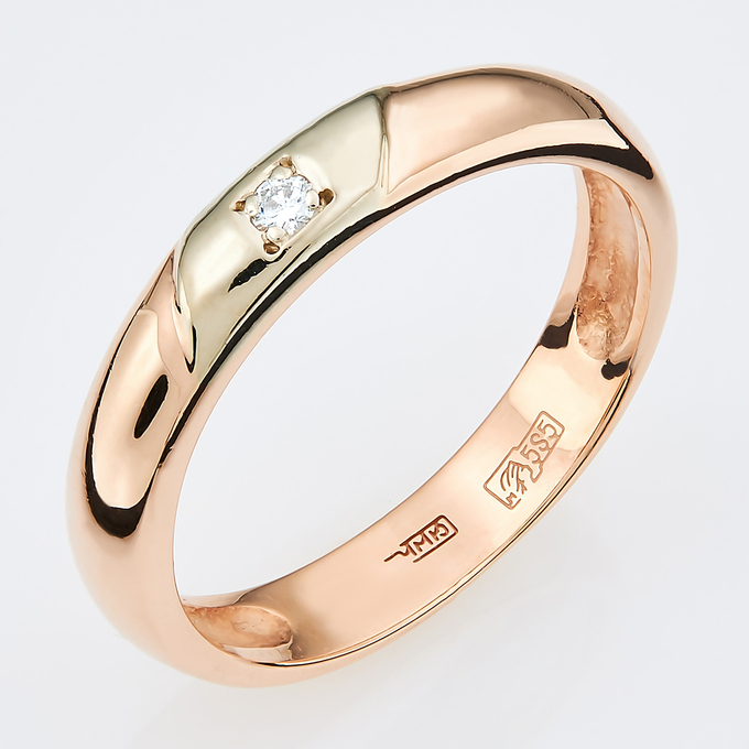 Кольцо из золота 585 пробы c бриллиантом, Л 0512 9731 за 42240