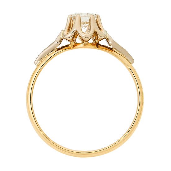 Кольцо из комбинированного золота 750 пробы c 3 бриллиантами, Л28090684 за 134050