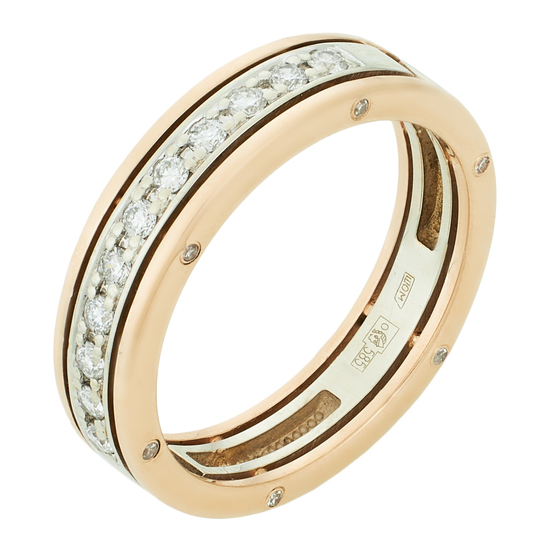 Кольцо из комбинированного золота 585 пробы c 23 бриллиантами, Л75016149 за 30030
