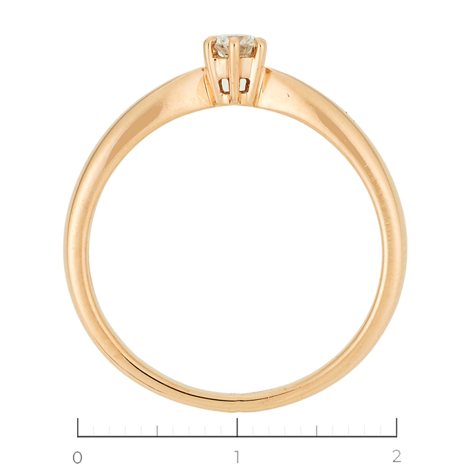 Кольцо из красного золота 585 пробы c 1 бриллиантом, Л 5804 4026 за 20800