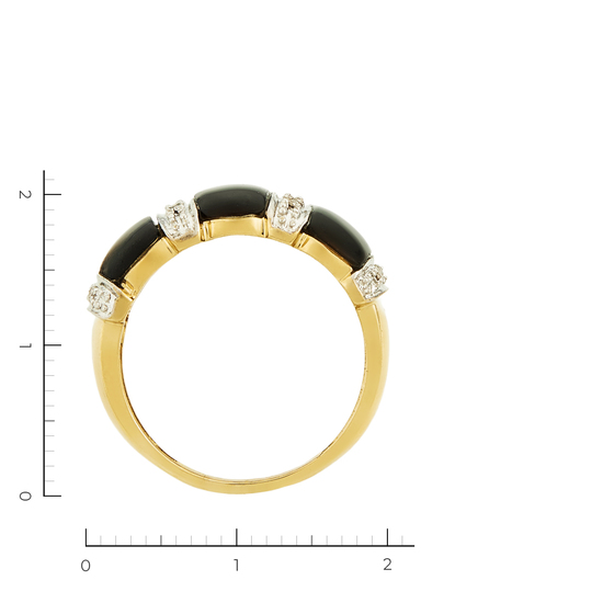 Кольцо из комбинированного золота 585 пробы c 8 бриллиантами и 3 перламутрами, Л33087353 за 36000