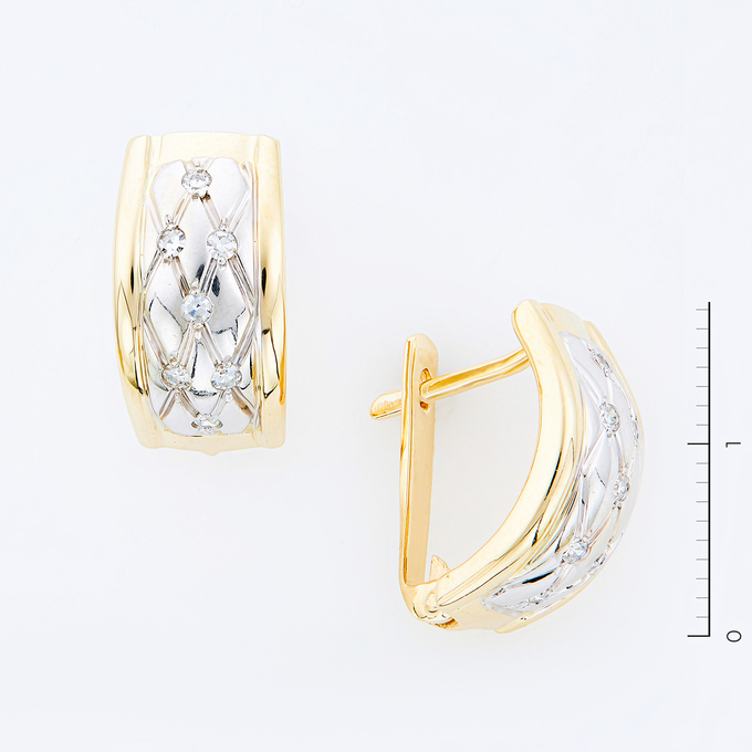 Серьги из золота 585 пробы c 14 бриллиантами